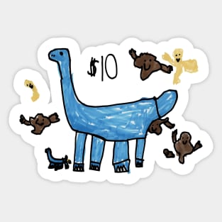 Dino Poo Party Sticker